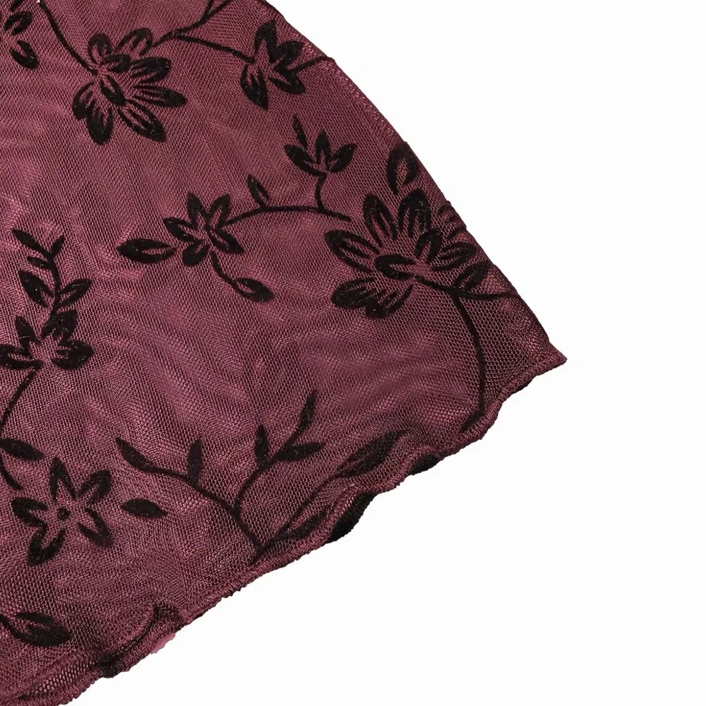 Floral Burgundy Skirt NWOT - Picture 3 of 4